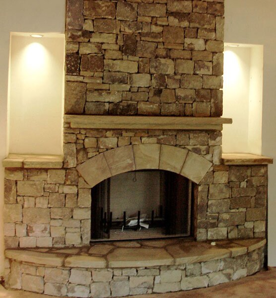inside stone fireplace ashlar masonry